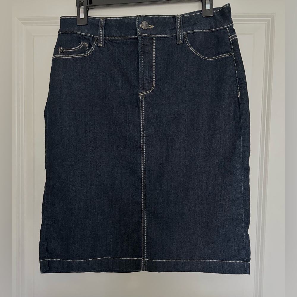NYDJ Dark Blue Denim Pencil Skirt